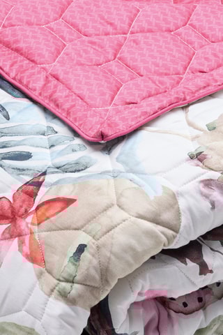 Colcha de satén de algodón 80 hilos/cm² Exotique - Blanco