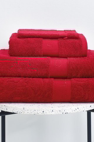 14 toallas y 4 manoplas de baño Uni - Burdeos