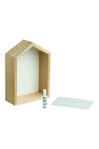 Estuche para huellas con estantería mural de madera - 8,5 x 17,5 x 24,5 cm - Natural - Desde recién nacido