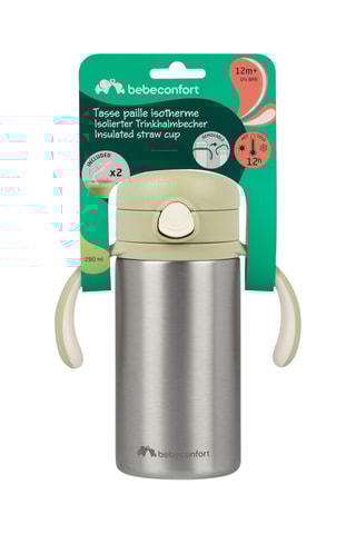 Vaso isotérmico de acero inoxidable con pajita - Desde 12 meses - 280 ml