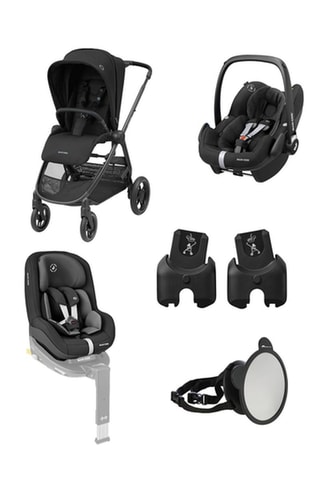 Poussette pliable Street + 2 sièges auto + Rétroviseur de surveillance de voiture + Adaptateur
