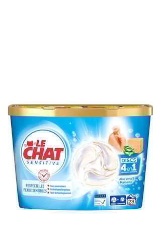23 pastilles de lessive Le Chat Disc Savon de Marseille & Aloe Vera