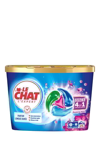25 pastilles de lessive Le Chat Disc Fraîcheur Rosée du Matin