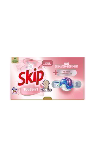 Lessive capsules Tout-en-1 Skip Peaux Sensibles - 36 lavages