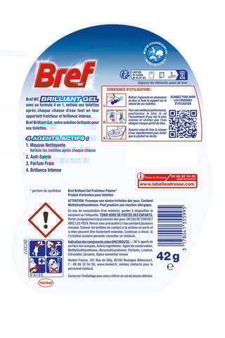 Bloc WC Brilliant Gel Bref WC - Fraîcheur Polaire