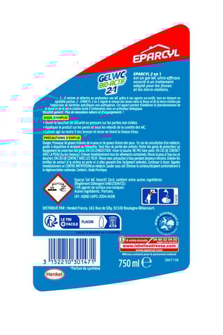 Gel WC bioactif 2-en-1 Eparcyl - 750 ml