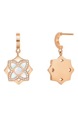 Brincos Ottavia - Banhado a ouro rosa e madrepérola