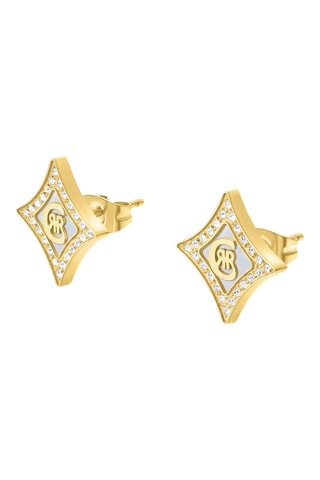 Brincos Silvia - Banhado a ouro amarelo e madrepérola