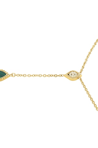 Colar Esmeralda - Banhado a ouro amarelo e malaquites