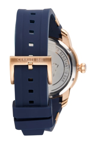 Relógio de quartzo em couro Tesero - Azul-noite