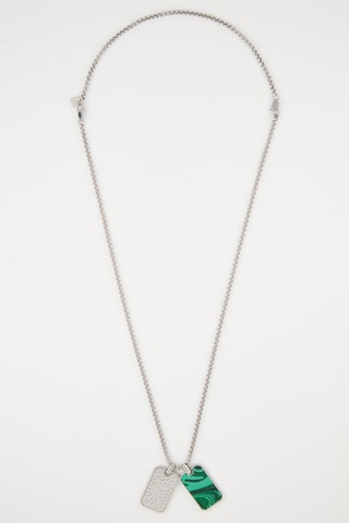 Colar Monogram - Prata e malaquite