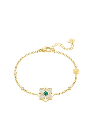 Pulseira Ottavia - Banhado a ouro amarelo e malaquite