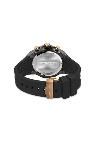 Relógio de quartzo em silicone Lucardo - Preto e dourado