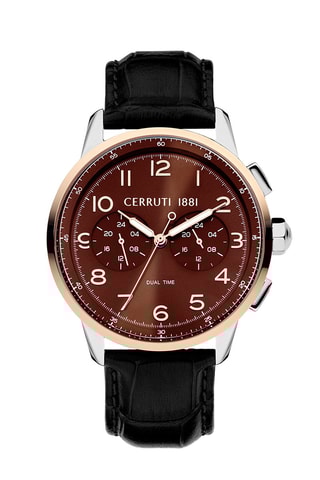 Relógio de quartzo em couro Mucciano - Taquímetro