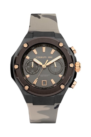 Relógio de quartzo em silicone Lucardo Cronógrafo - Cinzento e castanho