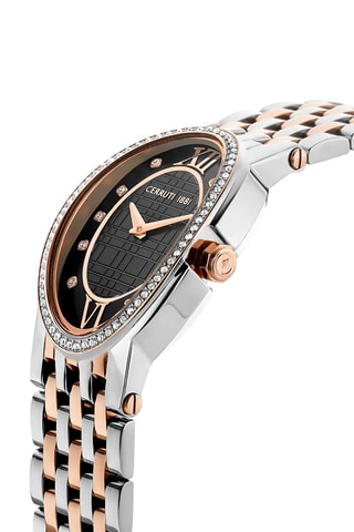 Relógio de quartzo em aço Norcia - Prateado e dourado-rosa