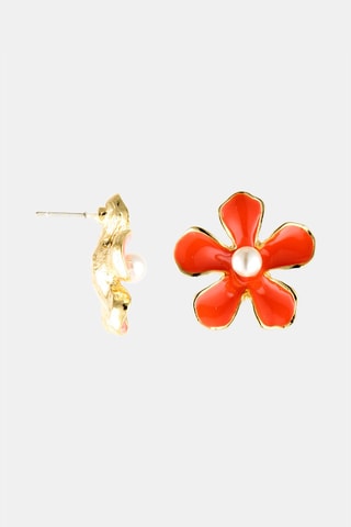 Oorknopjes - Goudkleurig en Rood