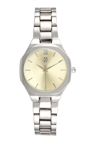 Reloj de cuarzo de aleación - Plateado y amarillo