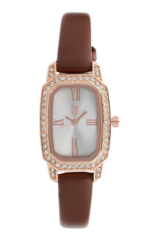 Reloj de cuarzo de poliuretano - Marrón