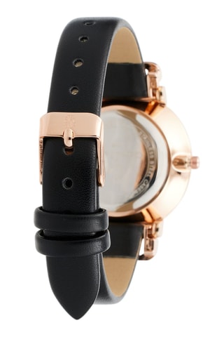 Polyurethaan Quartz Horloge Zwart en Roségoudkleurig