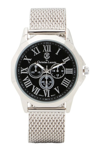 Reloj de cuarzo de aleación - Plateado y negro