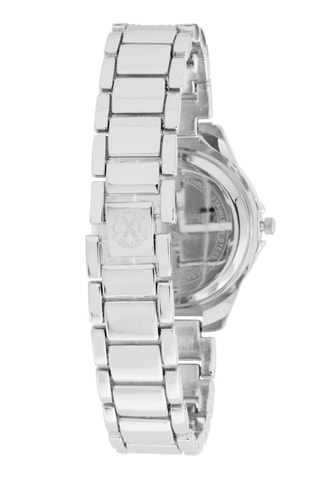 Reloj de cuarzo de acero  -  Plateado y blanco