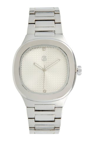 Reloj de cuarzo de metal aleado - Plateado y negro