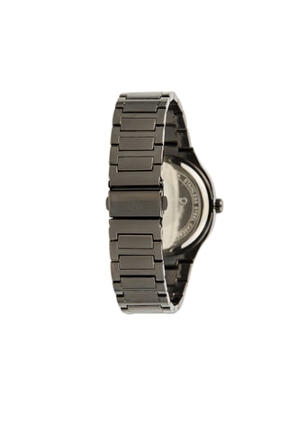 Reloj de cuarzo de metal aleado - Negro y plateado