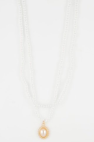 Dubbele Ketting Goudkleurig en Wit