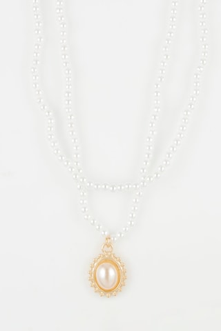 Dubbele Ketting Goudkleurig en Wit