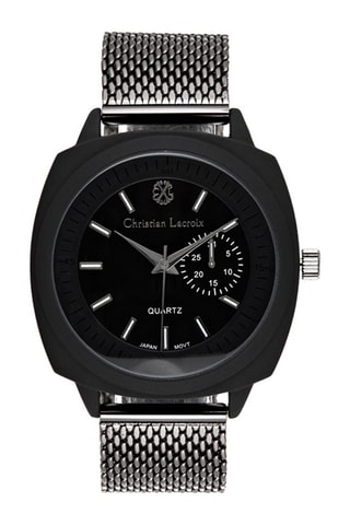 Stalen Quartz Horloge Antraciet en Zwart