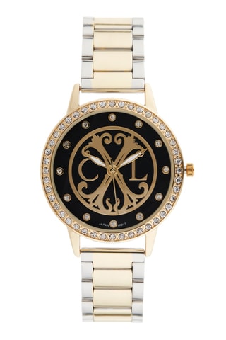 Legering Quartz Horloge Goudkleurig en Zwart