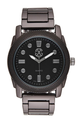 Stalen Quartz Horloge Zwart en Antraciet