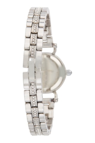 Reloj de cuarzo de metal aleado - Plateado y blanco