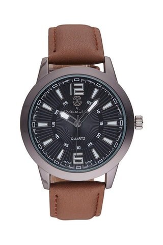 Polyurethaan Quartz Horloge Bruin en Zwart