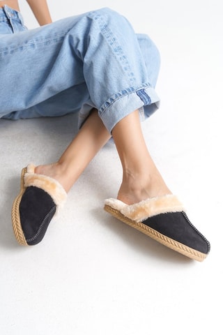 Pantoufles fourrées - Noir