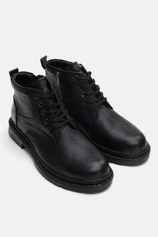 Bottines en cuir - Noir