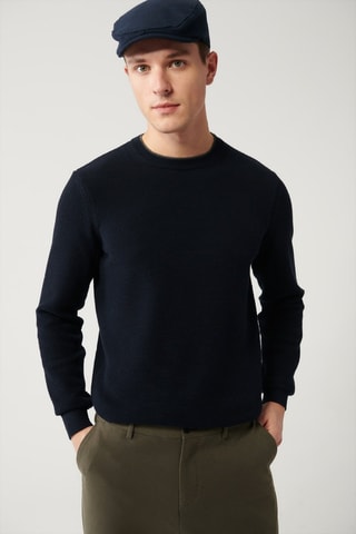 Pull regular - Bleu marine