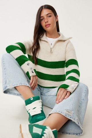 Pull oversize en laine - Vert