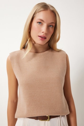 Pull sans manches - Beige