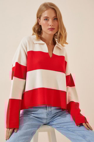 Pull - Rouge et blanc