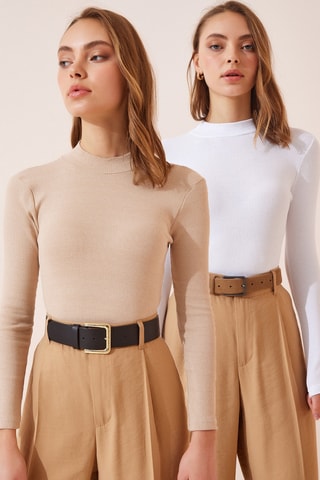 2 pulls - Blanc et beige