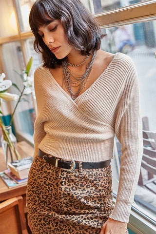 Pull en laiine - Beige