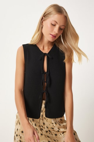 Gilet regular sans manches - Noir