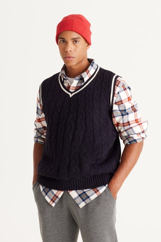 Gilet regular sans manches - Bleu marine 