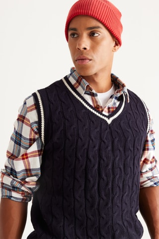 Gilet regular sans manches - Bleu marine 