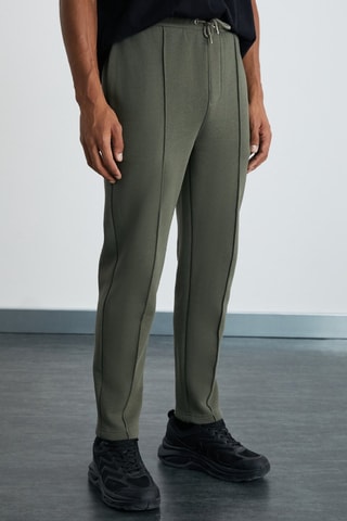 Pantalon regular en coton biologique - Kaki