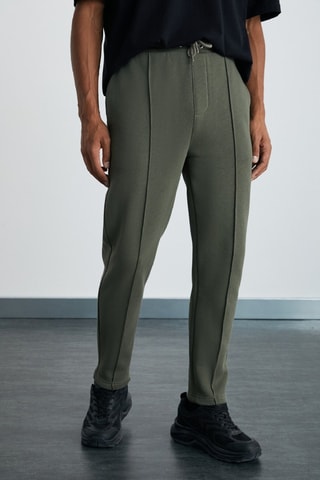 Pantalon regular en coton biologique - Kaki