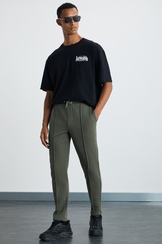 Pantalon regular en coton biologique - Kaki