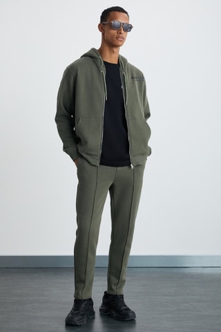 Pantalon regular en coton biologique - Kaki